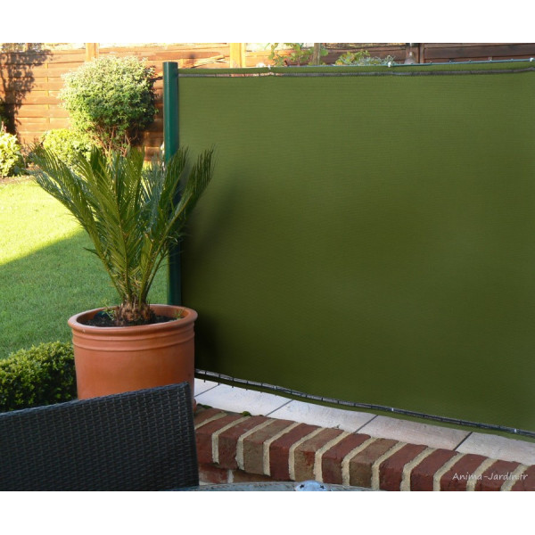 Brise-vue vert olive x3 m, 200 g/m², 95% occultant, Ideal Garden