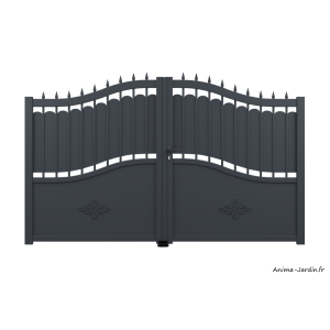 Portail Battant 3,5 m, Aluminium, Traditionnel, Ines
