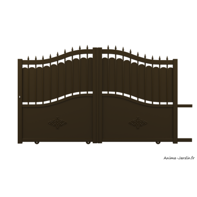 Portail Coulissant 3,6 m, Aluminium, Traditionnel, Ines
