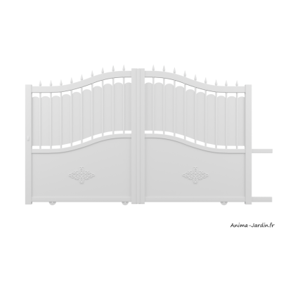 Portail Coulissant 4,1 m, Aluminium, Traditionnel, Ines