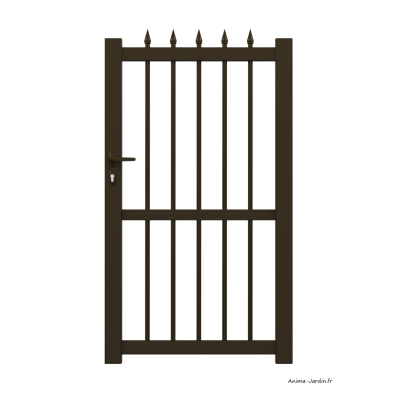 Portillon poussant 1m, Aluminium, Traditionnel, Megan