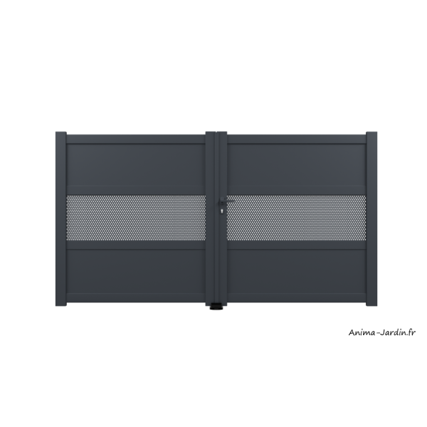 Portail battant 3 m, Aluminium, Moderne, Léo