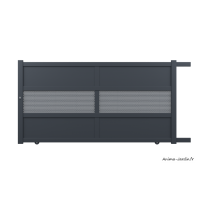 Portail coulissant 3,6 m, Aluminium, Moderne, Léo