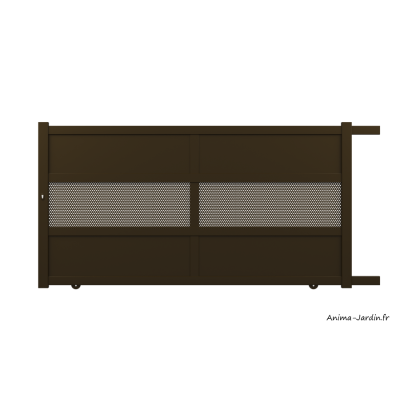 Portail coulissant 4,1 m, Aluminium, Moderne, Léo