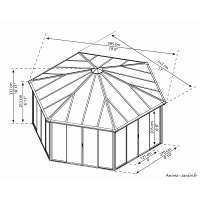 Tonnelle de jardin fermée, Garda Closed, Aluminium
