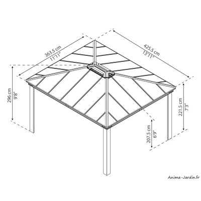 Tonnelle de jardin, Dallas, Aluminium