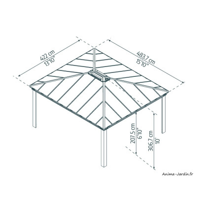 Tonnelle de jardin, Dallas Wide, Aluminium