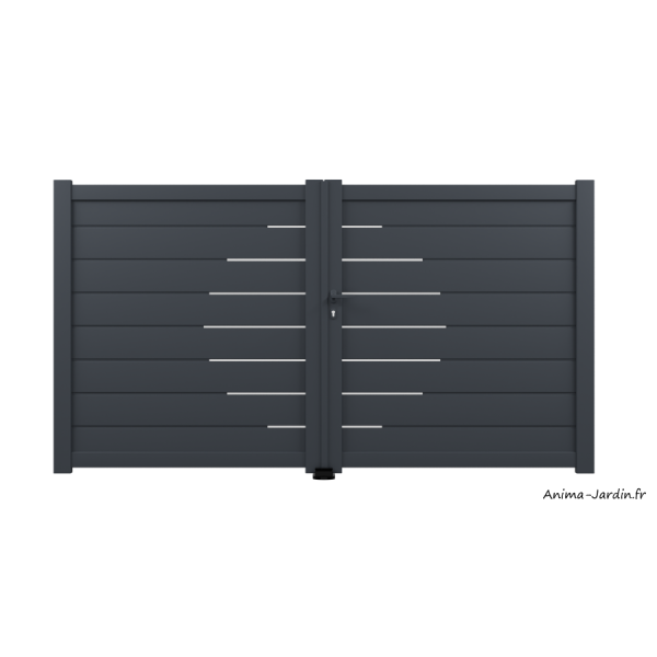 Portail battant 3 m, Aluminium, Actuel, Lucien