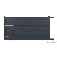 Portail coulissant 3,6 m, Aluminium, Actuel, Lucien