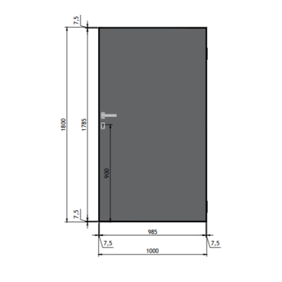 Portillon poussant 1 m, Aluminium, Design, Achille