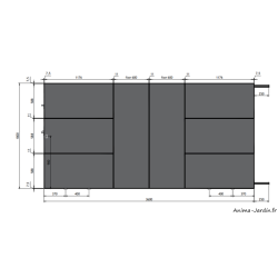 Portail coulissant 3,6 m, Aluminium, Design, Achille