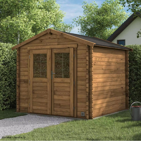 Abri de jardin en bois 5,88 m², Nicia, Madrier de 28 mm