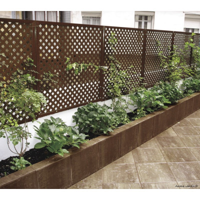 Panneau Claustra décoratif Privat, 1 x 2 m, Oxydé Marron