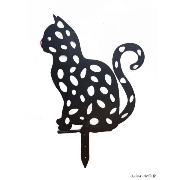 Silhouette en métal, chat noir, décoration du jardin