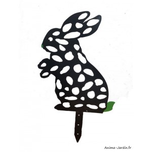 Silhouette en métal, lapin noir, décoration du jardin