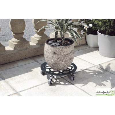 Support à roulette pour plante, Flora Roll Stone