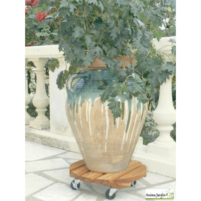 Support à roulette pour plante, Flora Roll Lasure Rond