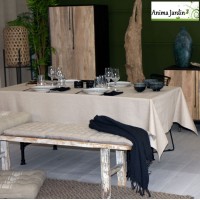 Nappe de table extérieur rectangulaire, Palace Lino beige