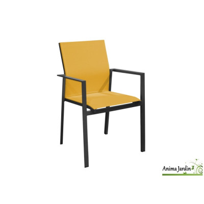 Fauteuil de jardin Delia, empilable, toile en polyester
