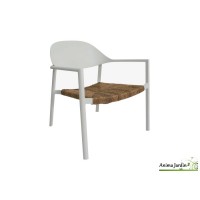 Fauteuil Bage Lounge empilable en aluminium/Paille