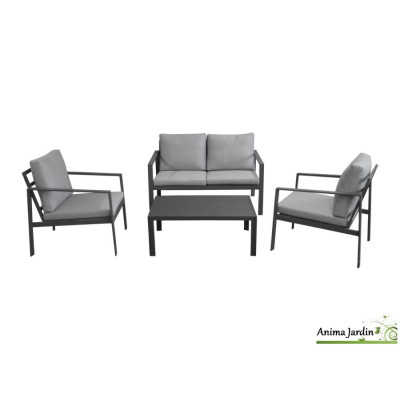 Salon de jardin Marlo, 4 personnes, Aluminium