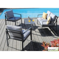 Salon de jardin Marlo, 4 personnes, Aluminium