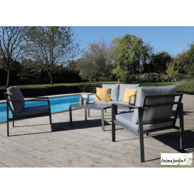 Salon de jardin Marlo, 4 personnes, Aluminium