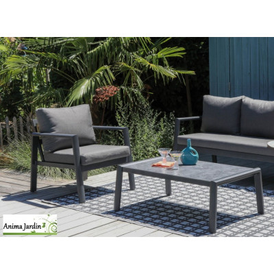 Salon de jardin Océane II, 5 personnes, Aluminium