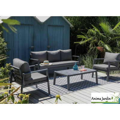 Salon de jardin Océane II, 5 personnes, Aluminium