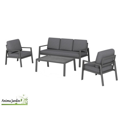 Salon de jardin Océane II, 5 personnes, Aluminium