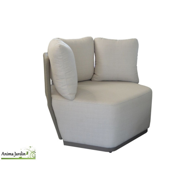 Fauteuil Lounge de jardin Iris, Aluminium / Cordes