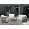 Fauteuil Lounge de jardin Iris, Aluminium / Cordes