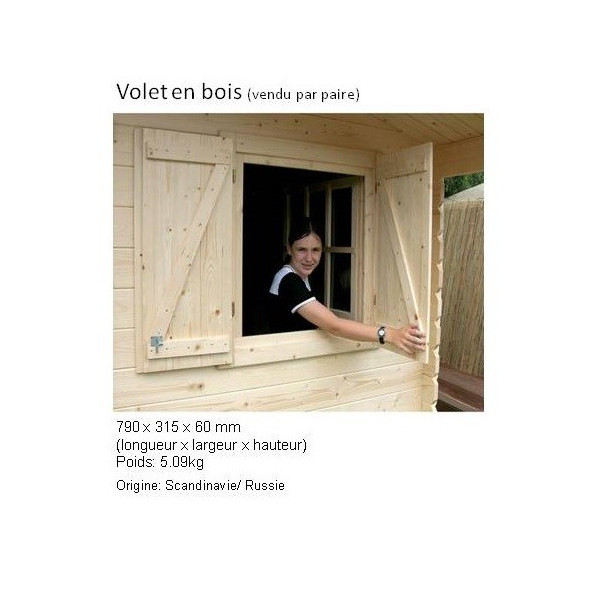 Volets en sapin du nord pour Abri de jardin, solid, achat/vente