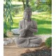 Statue BUDDHA 60 cm en fibre de verre, aspect pierre, décoration de jardin