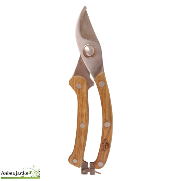 Sécateur en acier inoxydable & bois de frêne