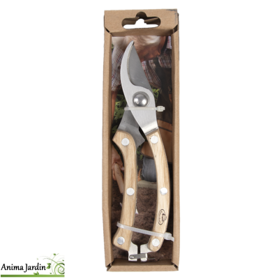 Sécateur en acier inoxydable & bois de frêne