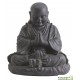 Statue Happy BUDDHA 48 cm en fibre de verre, aspect pierre, décoration de jardin