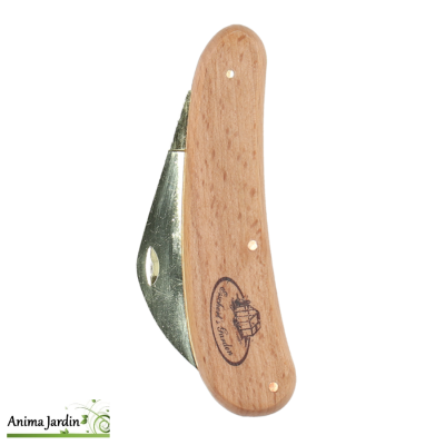 Couteau serpette en métal doré & Bois de hêtre