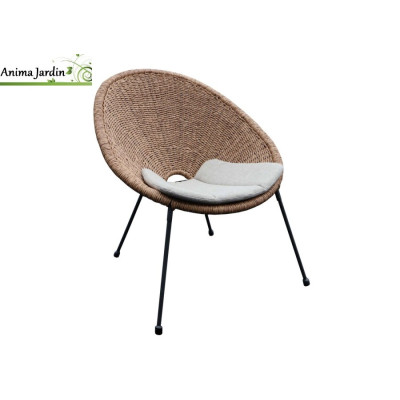 Fauteuil de jardin Lounge Tornado, Acier, Résine Tressé