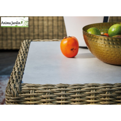 Salon de jardin Quiesa, 4 personnes, Résine Tressé