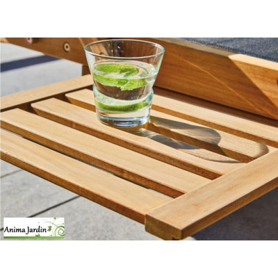 Lit Newton, Bain de soleil en bois & noir