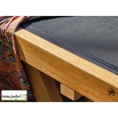 Lit Newton, Bain de soleil en bois & noir