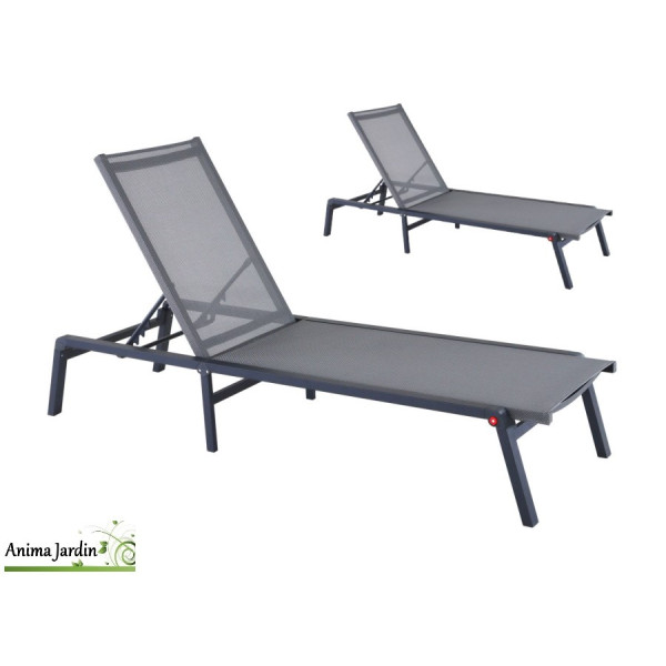 Lot de 2 Lits Eden, Bain de soleil en Aluminium