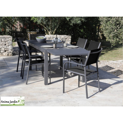 Table de jardin extensible Alice, 140/240cm, 6 à 10 personnes
