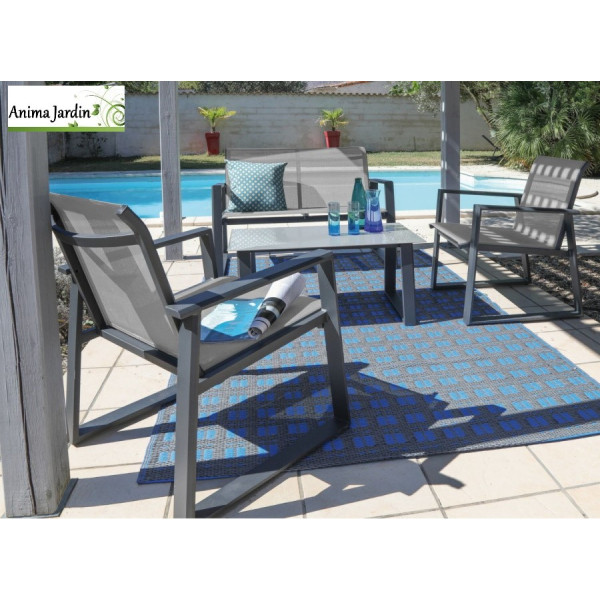 Salon de jardin Alice, 4 personnes, Aluminium