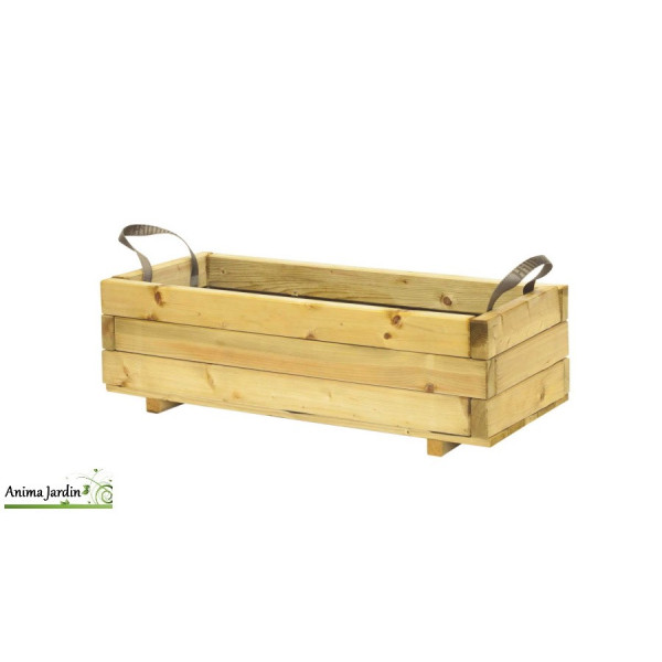 Bac en bois carré 82x34 WoodFlex avec anses, Traité autoclave