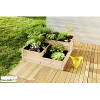 Carré potager en bois, 3 niveaux Milos Naturel, carré de jardin