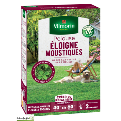 Pelouse Éloigne Moustiques 1kg, Gazon surface de 40 m² à 60 m²