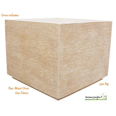 Bac carré en béton ciré, Gros-volume, Maxi, 97cm, Framusa, achat/vente