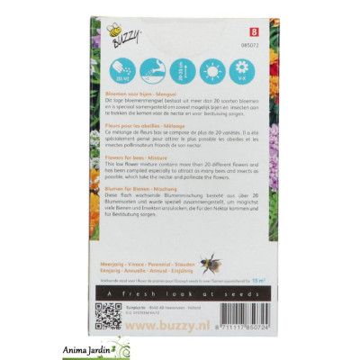 Graines de fleurs, 20 espèces, Attirant pour les abeilles, Mellifène